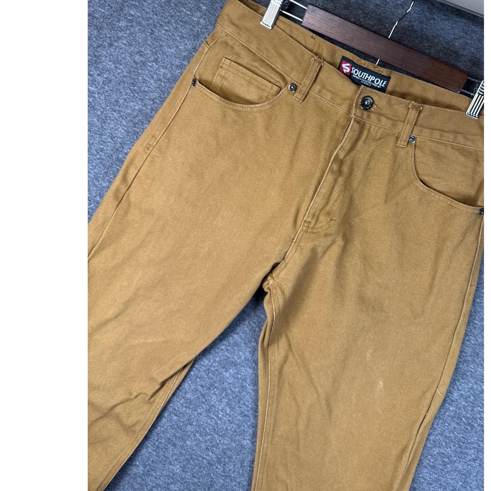 Southpole Mens‎ Tan Canvas Work Pants Straight Fit Size 34 x 32 Trousers Skate